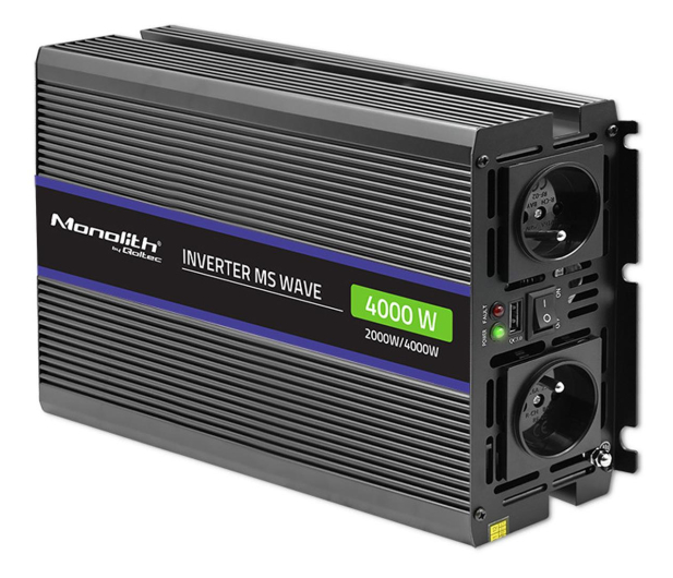 Qoltec Przetwornica napięcia 4000 MS | 12V na 230V | 2000/4000W - 1190380 - zdjęcie 2